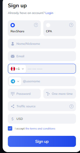 1win affiliate registration